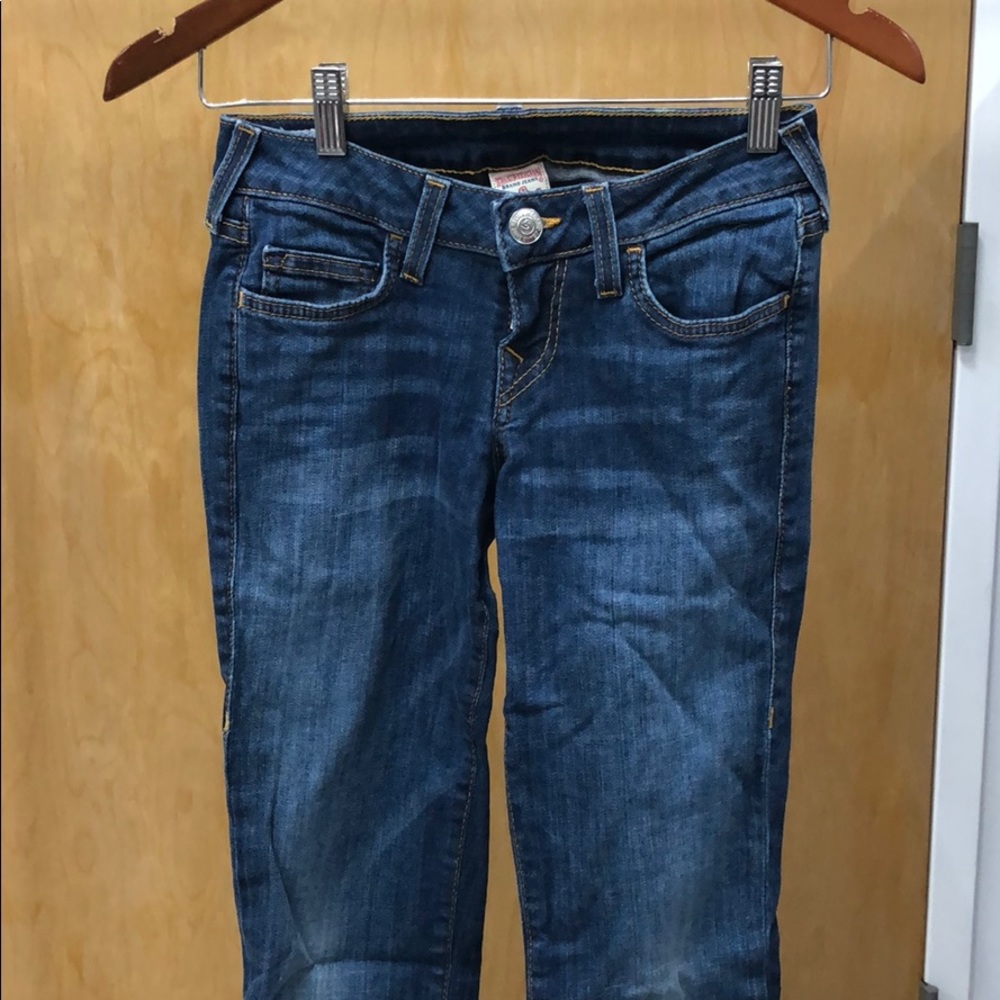 Low-rise True Religion Faded Design Jeans